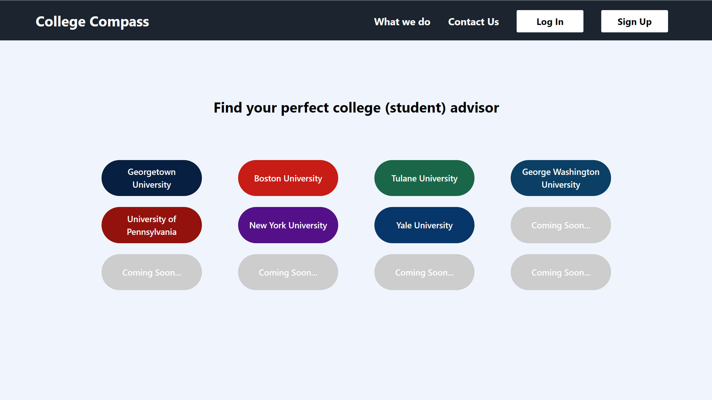 College compass landing page