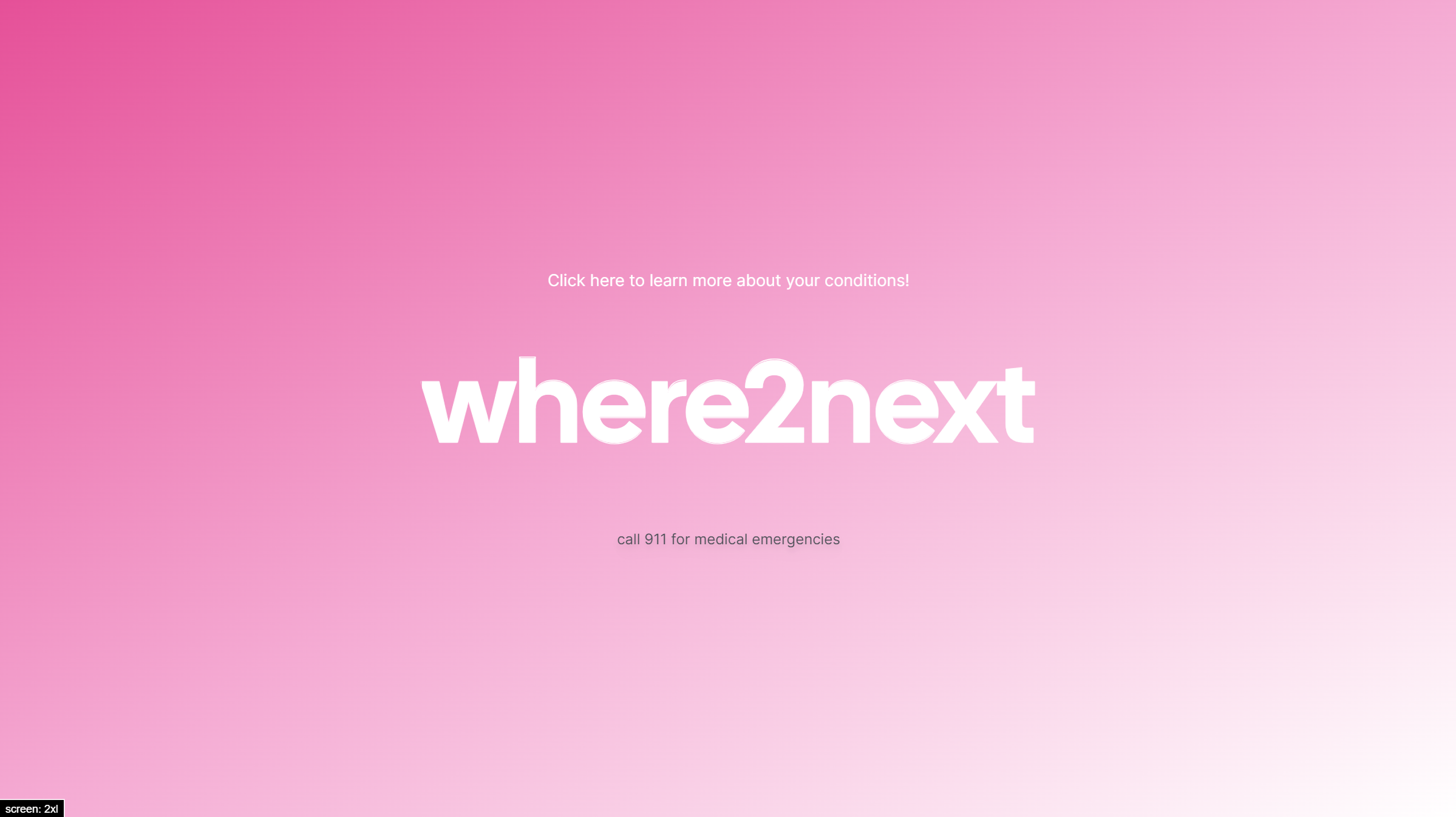 Where2Nect landing page